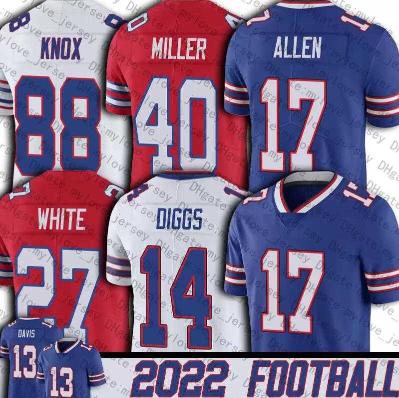 

Von Miller Josh Allen Jersey Stefon Diggs Buffalo''Bills''Kaiir Elam Custom Football Jerseys Kaiir Tre'Davious White Tremaine Edmunds Mens, As photo