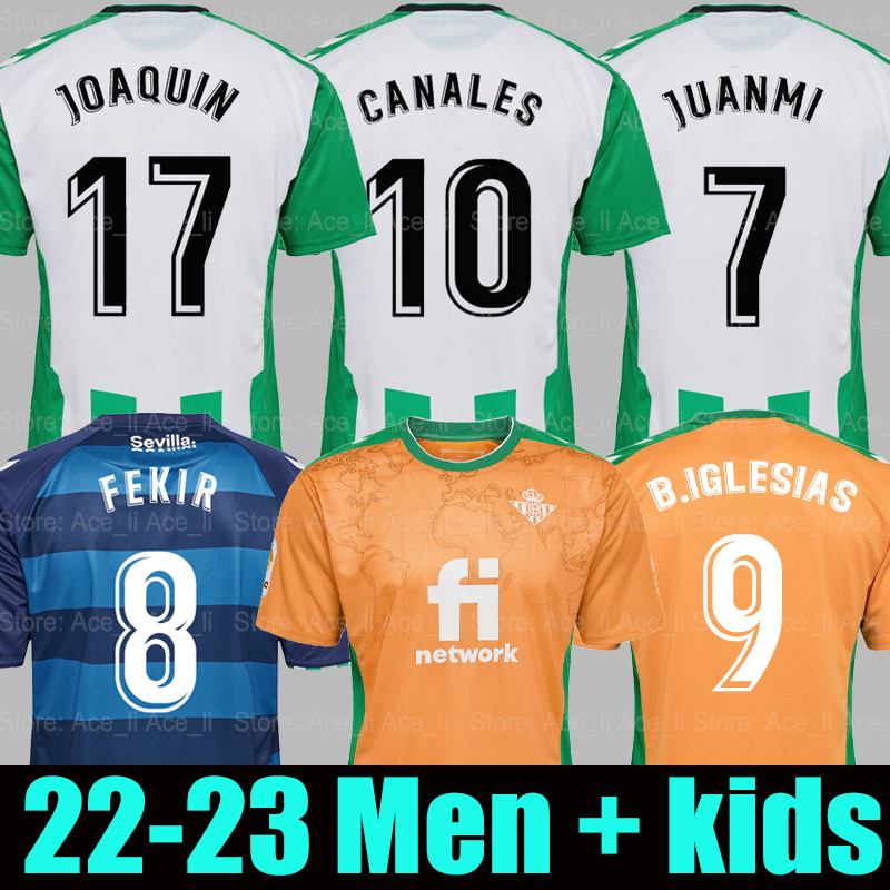 

22 23 Real Betis JUANMI Soccer Jerseys home away B.IGLESIAS 2022 2023 JOAQUIN CANALES FEKIR ALEX MORENO WILLIAN J. Mens kids kit Football Shirt, Kids 22-23 home