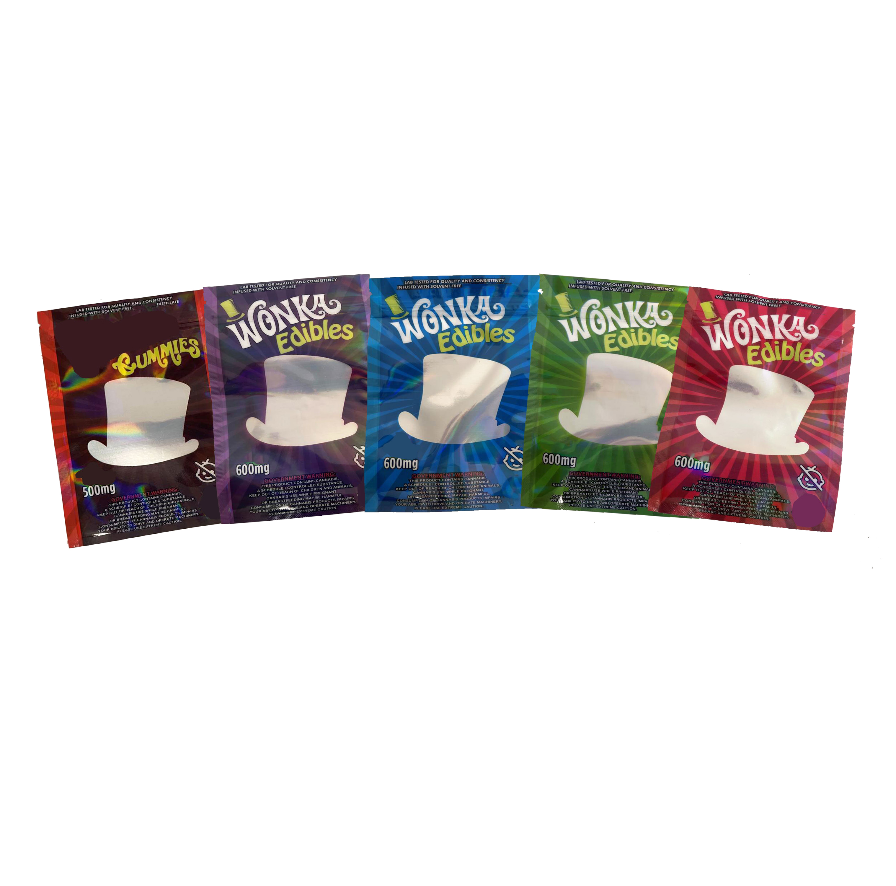 

LOL edibles packaging bags gummy candy mylar bag 500mg smell proof resealable zipper plastic package baggies