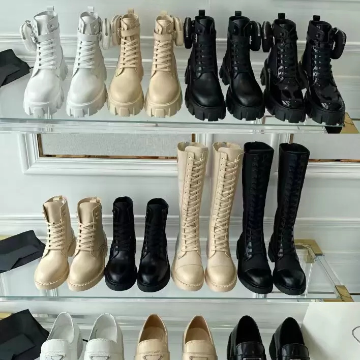 

2023 Designer Monolith Boots Women Rois Martin Boots Platform Ankle Boot Combat Fashion Shoe Calfskin Brand Military Inspired Leather Shoes Nylon Black, Customize