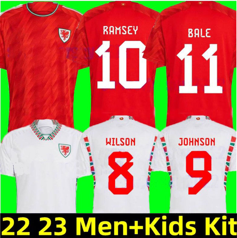 

2022 Wales Soccer Jerseys BALE WILSON ALLEN RAMSEY Mens 22 23 world National Team cup Rodon VOKES Home Football Shirt Short Sleeve Adult Uniforms fans player version