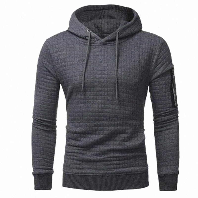 Men's Hoodies & Sweatshirts high-end Casual The Sleeve Zippers Hoodie Men'S Fashion Unique Solid Color Style Long-Sleeved Men Sweatshir-image-800489930