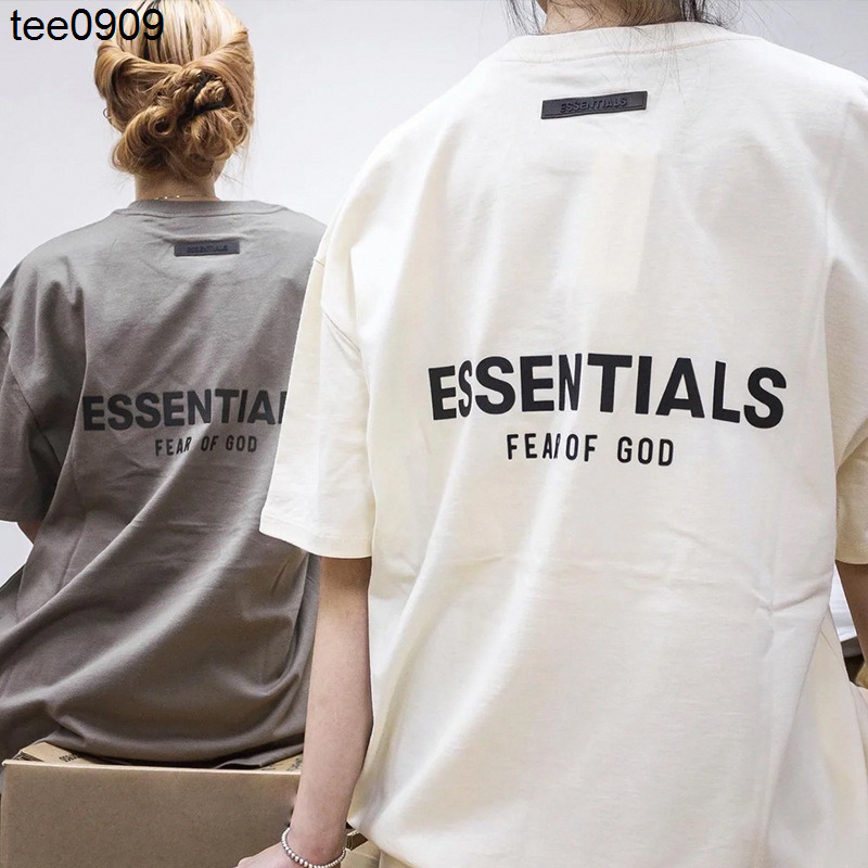 

God multi thread essential adhesive letter loose round neck high street fashion brand fog short sleeve T-shirt, Tan