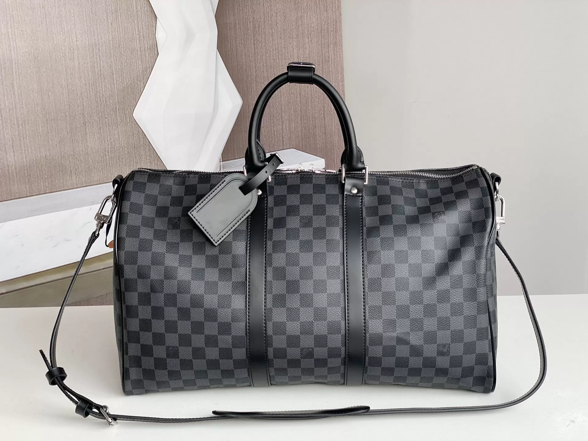 

Luxury Men Women TOP Quality Travel Duffle Bags Designer Leather Luggage Handbags Large Capacity Letter Print Sport Shoulder Bag B8833123, Sky blue