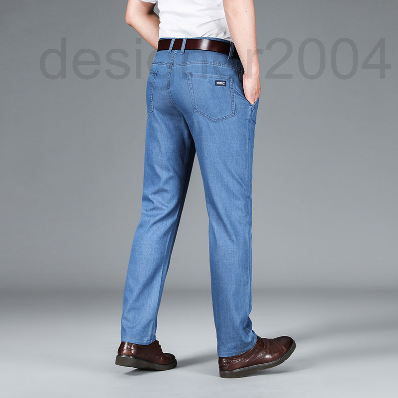 Men's Jeans designer Tencel modal men's thin jeans loose straight casual pants summer business high-end high-quality 811P-image-800847389