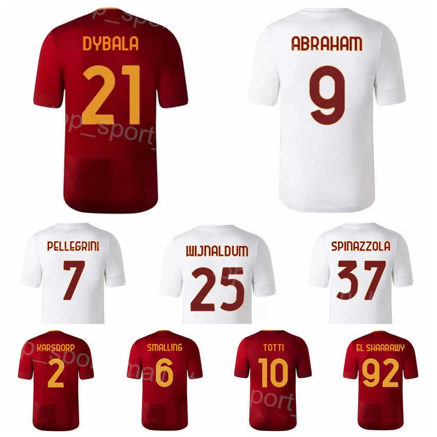 2022 2023 FC Club 21 DYBALA Soccer Jersey 9 ABRAHAM 25 WIJNALDUM 7 PELLEGRINI 2 KARSDORP 4 CRISTANTE 23 MANCINI Football Shirt Kits Red White Cus-image-800799393