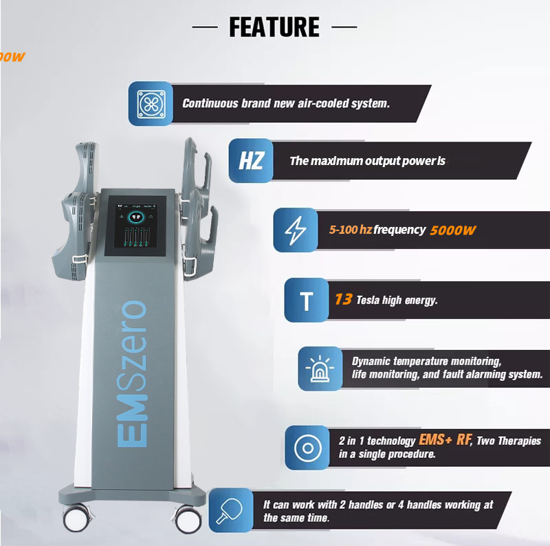 

Emszero Machine Body Sculpting 13 Tesla 5000W Power DLS-EMSLIM Electromagnetic MuscleFat Loss EMS Body Molded Silhouette fat Burner
