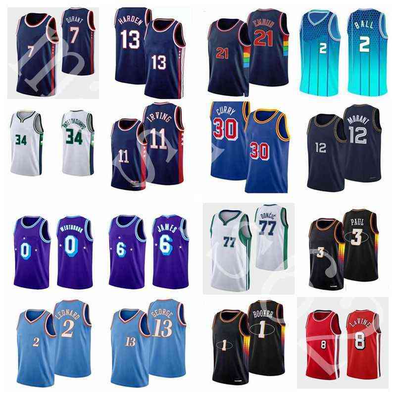 

75th basketball jersey Giannis Antetokounmpo Booker Kevin Durant Irving Lebron James Harden Stephen Curry lamelo ball Zach LaVine Joel Embiid Paul jerseys