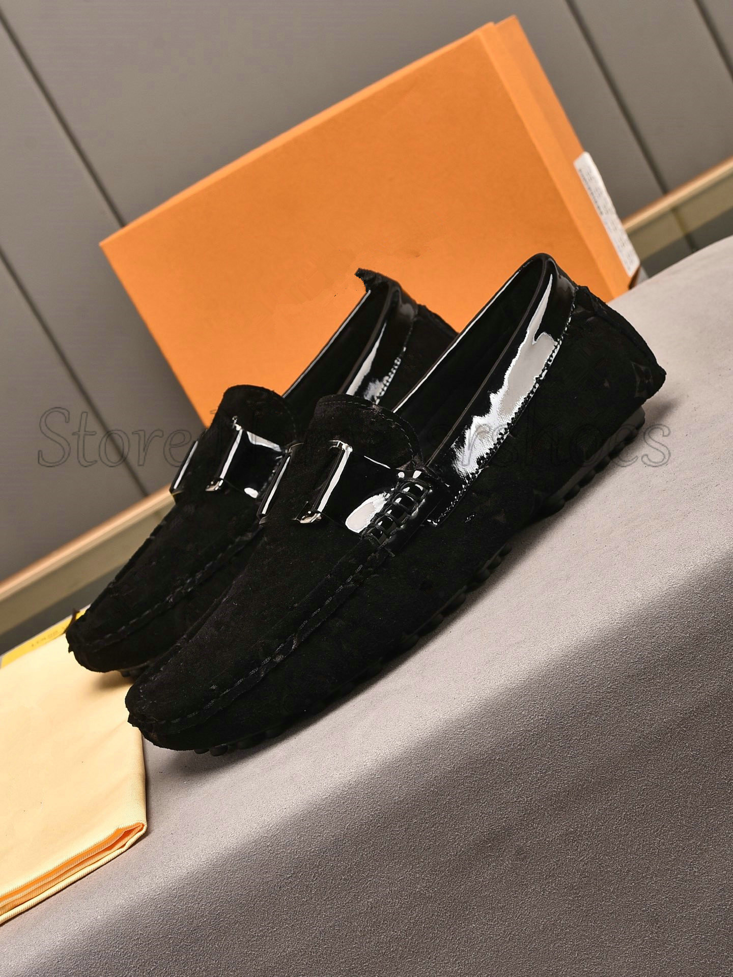 

2021SS Hockenheim Mocassin Shoes Loafers Embossed VeLet Leather Monte Carlo moccasin Slip-on Designer Men Sneaker rubber outsole printed Driver Casual Shoe, Customize