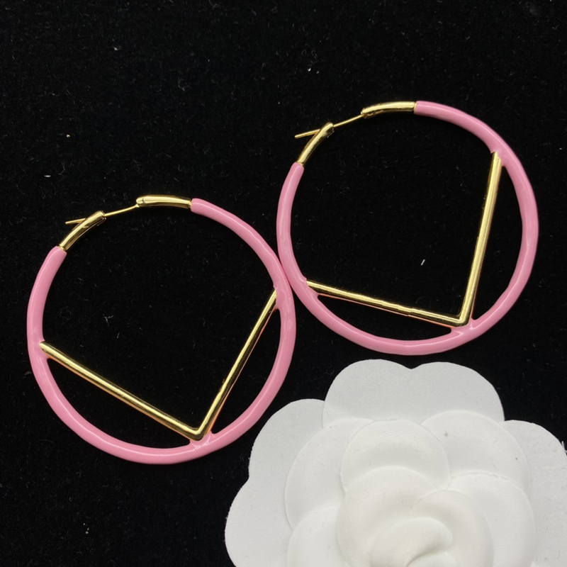 

2022 New Women Fashion Hoop Huggie Earrings Round Color Earing Designer Jewelry Womens Letters Ear Studs Luxurys Hoops D229081F