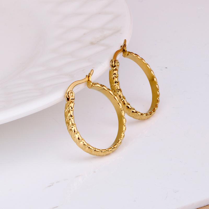 Boucles d'oreilles créoles couleur or en acier inoxydable petite boucle d'oreille pour femmes bijoux d'oreille dames accessoires de mode E0200