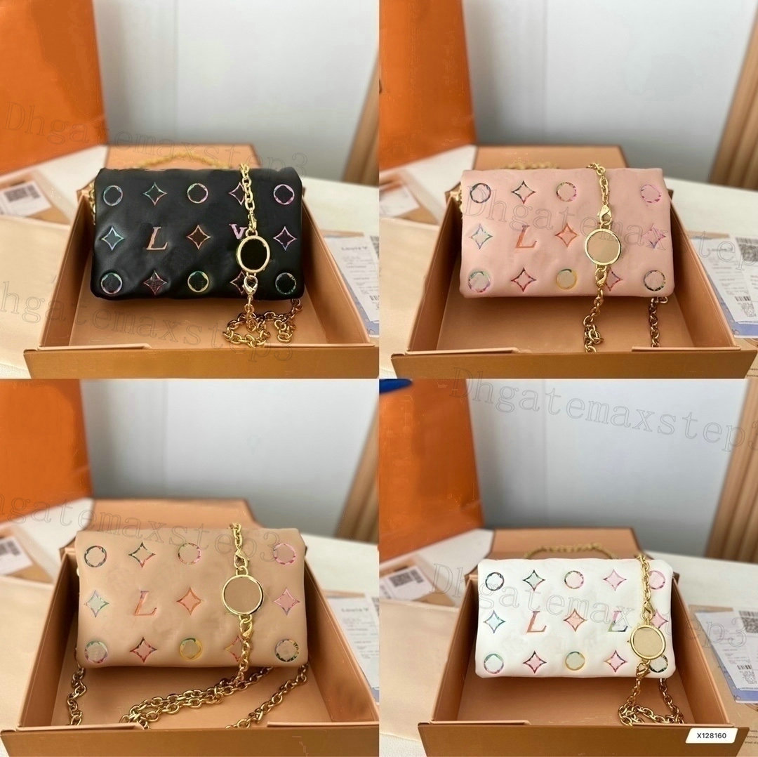 

Designer Pochette Coussin Mini Bags Embossed Colorful Monograms Handbag Wallet On Strap Chains Bags Shoulderbag Lady Underarmbag Cross Body Purse Wallets M81693