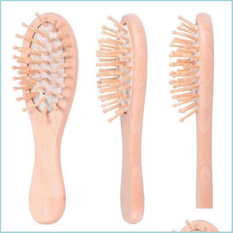 

Hair Brushes Bamboo Bristles Detangling Wooden Hair Brush Wet Or Dry Oval Hairbrush 16X4.5X3Cm For Women Men Drop Delivery 2021 Produ Dh1T2