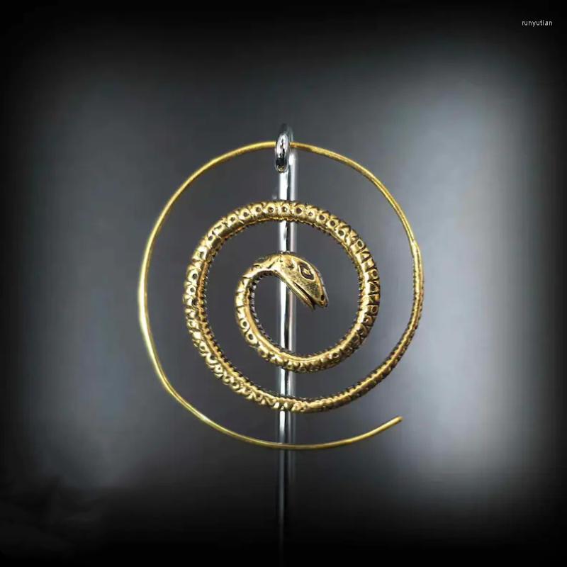

Hoop Earrings Bohemia Vintage Creative Ethnic Style Coiled Snake Lady Exaggerated Niche Earring Woman Charm Party Gift Jewelry