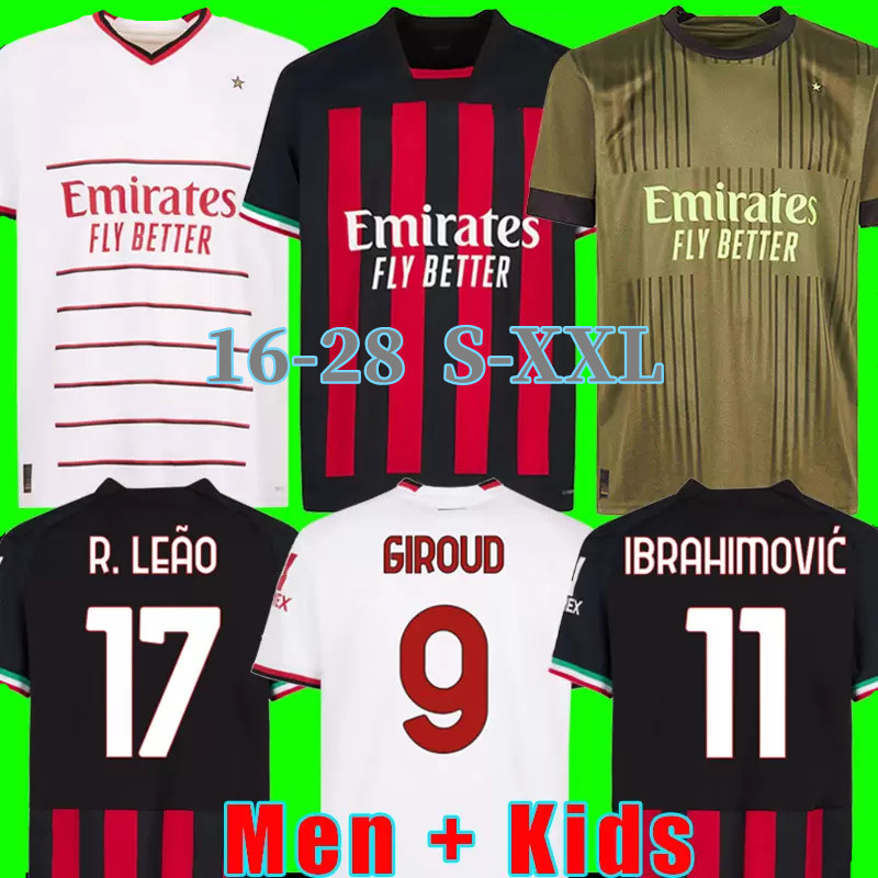 

IBRAHIMOVIC FANS TEES 22 23 soccer jersey AC MILANS GIROUD DE KETELAERE R. LEAO TONALI THEO football shirt, Bag