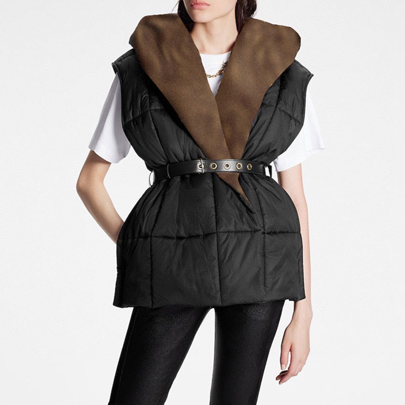 

Womens Vests Down Parkas Jackets Fashion Vest 22FW Top Belt Punk Style Windbreaker Pocket Outsize Men Warm Coats -L, Make up for difference