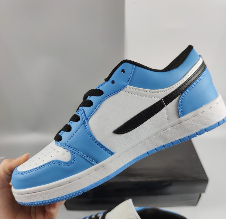 

Mens Shoes Fashion Trainers Sneakers University Blue White Jumpman 1 Low Women, Customize