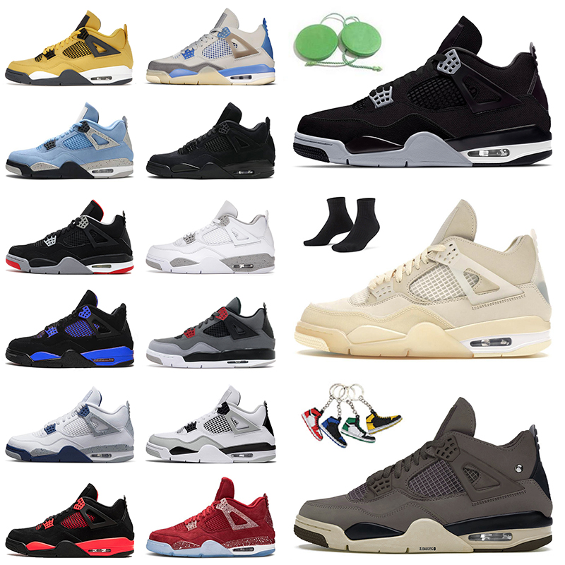 

Jorden4s Classic Basketballs Shoes Jumpman 4 Men Trainers J4 Military Black Cat Red Thunder Offs White Oreo Violet Ore Canvas Women Messy Room 4s Sneakers Sports US 13, 36-47 a ma maniére x violet ore