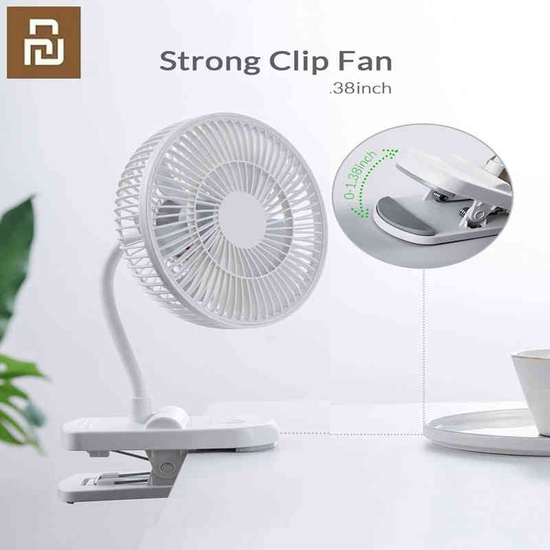 Electric Fans PK USB Clip Fan Portable Fan with 4 Speed Silent Clip on Mini Desk Fan 360 Rotatable Battery Powered White T220907-image-800528935