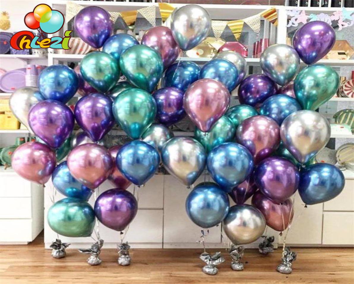 

50100pcs Metallic Latex Balloons 51012 inch Gold silver Chrome Ballon Weddi