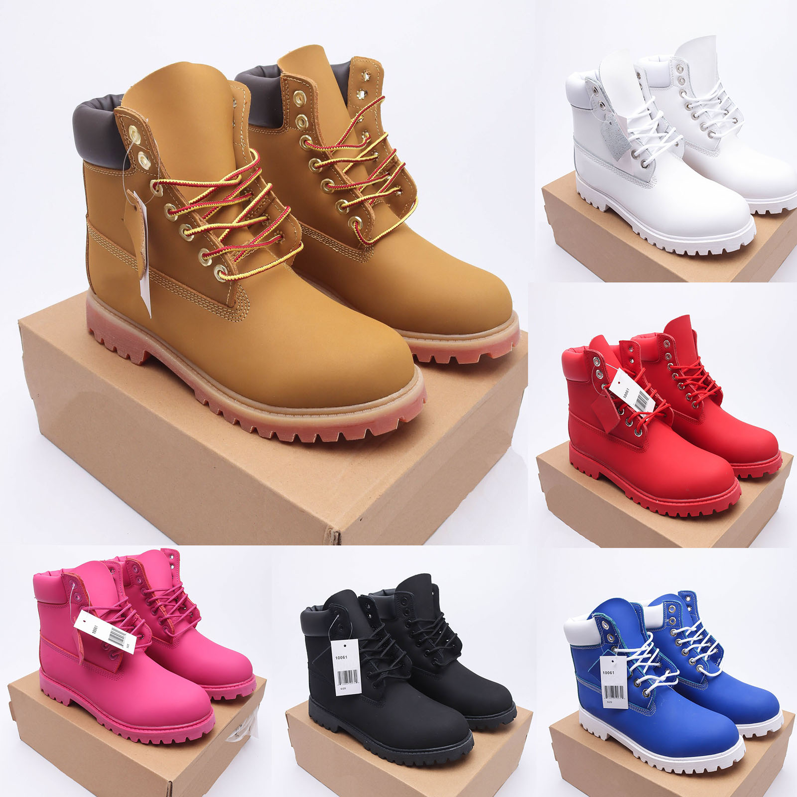 

Designer Land Boots Ankle Platform Boot Mns Womens Leather Shoes Yellow Red Blue Hiking Work Motorcycle Shoe Winter Martin Booties, 11