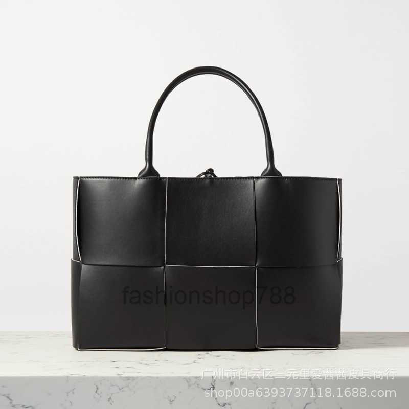 

Woven hand bags Song Hye Kyo's leather tote bag shopping bag Single Shoulder Handbag mother bag, 39cm black