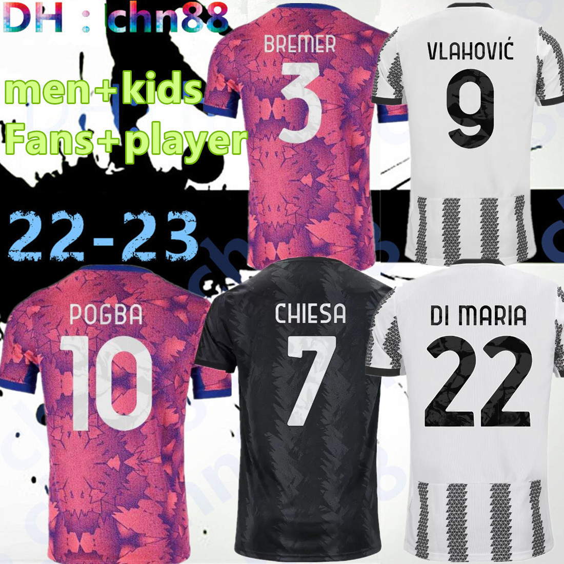 

fans player version 2022 2022 home soccer jersey DI MARIA VLAHOVIC KEAN POGBA CHIESA McKENNIE LOCATELLI top jerseys 22 23 Kits Men Kids uniform 888, 22-23 home