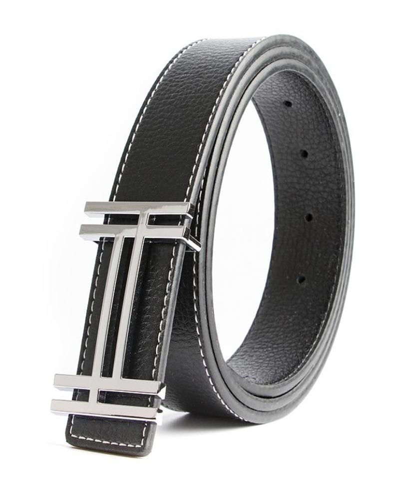 

Belts Luxury Designer Brand Cowhide Letter H Belt Men High Quality Women Ge, Black