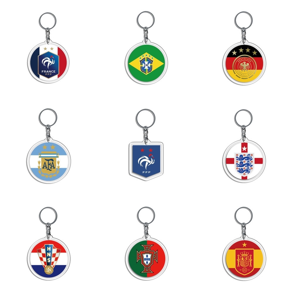 

2022 Qatar World Cup keychain 32 country team key rings Soccer football fans gifts souvenir gift Argentina Brazil national flag key chain bag pendant sale T97P0JG, As the picture show