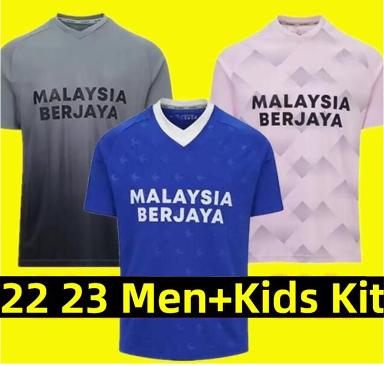 2022 2023 Cardiff Soccer Jerseys City Moore 22 23 Camisetas de Futbol Morrison ralls Murphy Hoilett Leandro Marlon Pack Bacuna Men Kid Kit Kit Fo