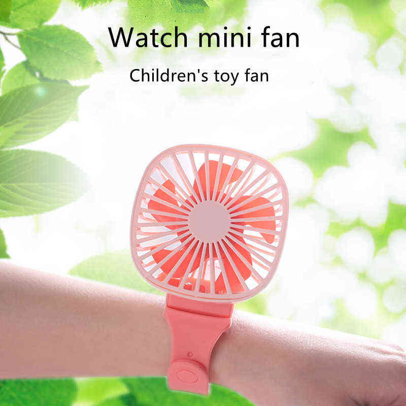 Electric Fans Mini USB Watch Small Fans Portable Silent Charging Fan Handheld Toy Fan Children Wrist Silicone Gift T220907-image-802577152