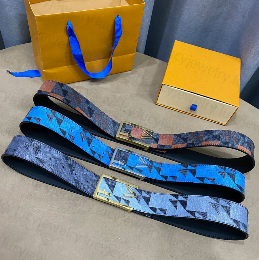 

Designer Belt for Man Woman Classic Cowskin Belts Gold Sliver Smooth Buckle 4.0cm Wide 3 Styles, Multi