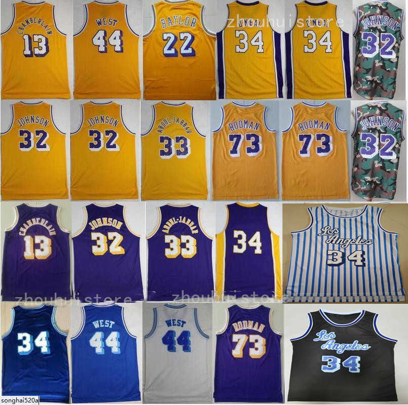 

jersey Vintage Men Basketball Jerseys Wilt Chamberlain 13 Shaquille ONeal 34 Dennis Rodman Jerry West Artest Worthy Kareem Abdul Jabbar Johnson, 16