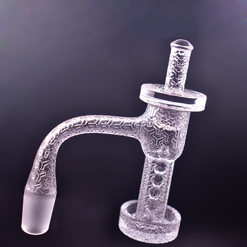 

Smoking Accessories Engraved Barrel XL Beveled Edge Terp Slurper Set Full Weld Quartz Banger Star Eteched with Carb Cap & Pill For water oil Rig Bong