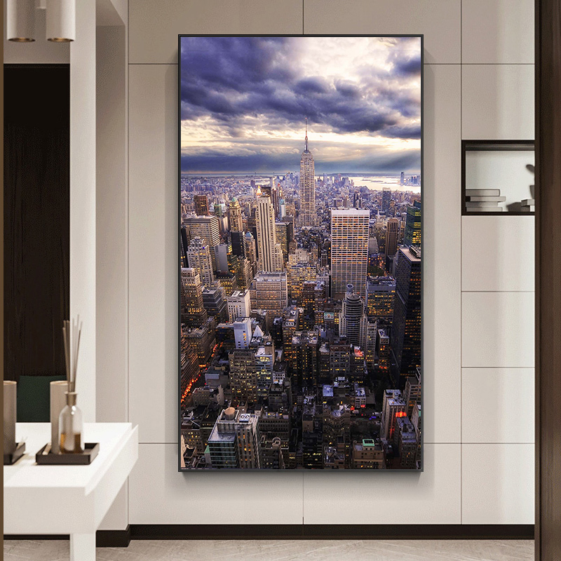 

Painting Modern City Building Canvas Art Scandinavian Posters and Prints Wall Art Picture for Living Room Home Decoration