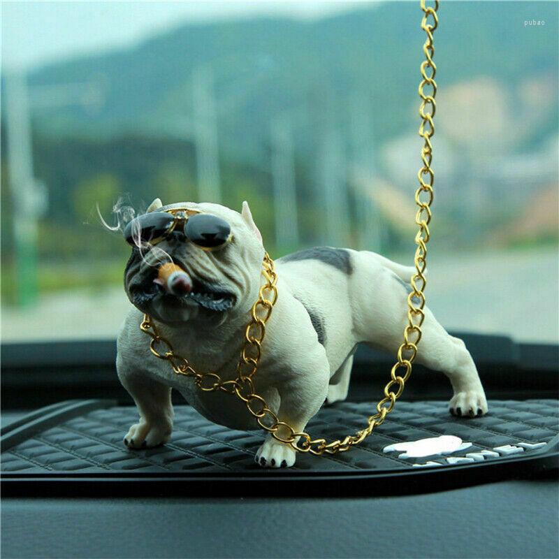 Décorations intérieures Pitbull chien voiture décoration tableau de bord ornement mode drôle mignon maison Auto accessoires pas de Base