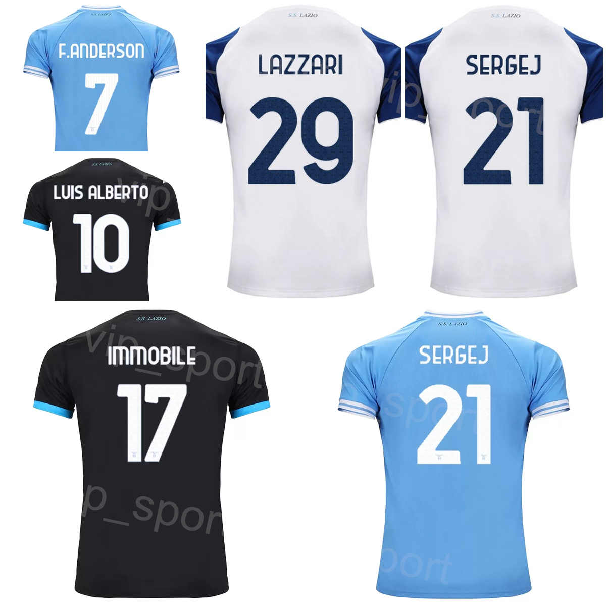 

Club Lazio Soccer 7 Felipe Anderson Jerseys Team 11 Matteo Cancellieri 88 Toma Basic 77 Adam Marusic 21 Sergej Milinkovic-Savic 17 Ciro, With patch
