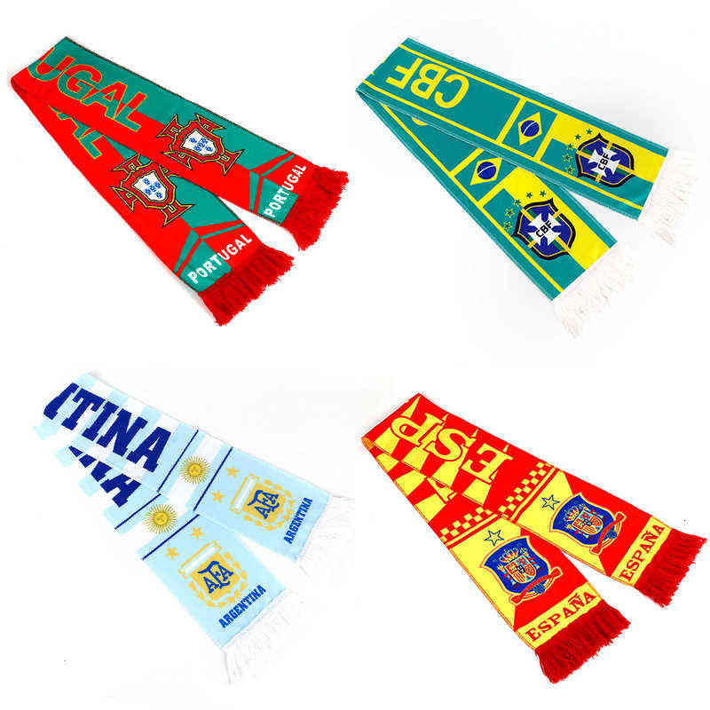 

Scarves Qatar world cup Brazil Argentina Portugal England national team football cheer scarf accessories