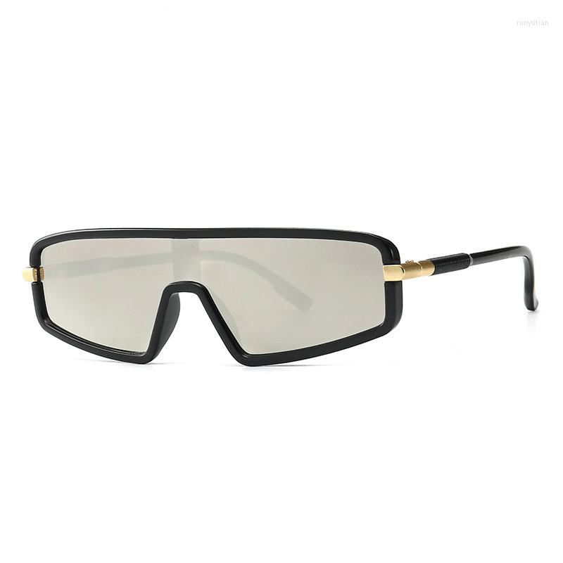 

Sunglasses Fashion One Pieces Men Women Flat Top Mirror Gradient Lens Luxury Glasses Trendy Show Shades Small Eyewear UV400
