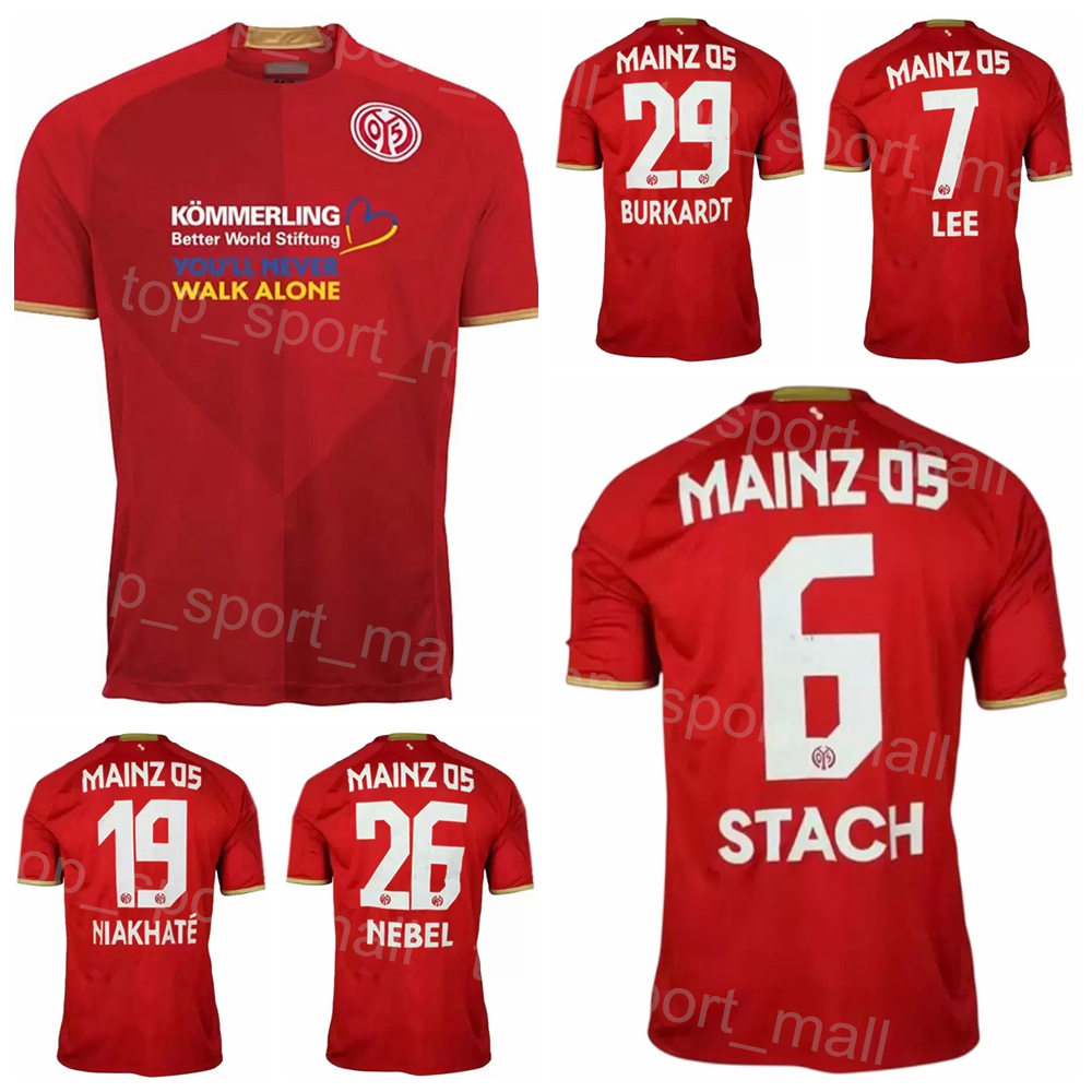 

2022 2023 Club Mainz Soccer Jerseys FC 9 ONISIWO 37 BURGZORG 8 BARREIRO 6 STACH 16 BELL 31 KOHR 27 ZENTNER 42 HACK 5 LEITSCH 3 MARTIN 7 JAE-SUNG Football Shirt Kits Team, Red
