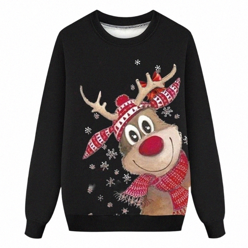 

Men's Hoodies & Sweatshirts men's Hoodies & Sweatshirts Christmas Sweater Ugly Cute Reindeer Xmas Print Jumper Casual Holiday Family Set Party Pullover Gifts Wome M0IZ#, Black