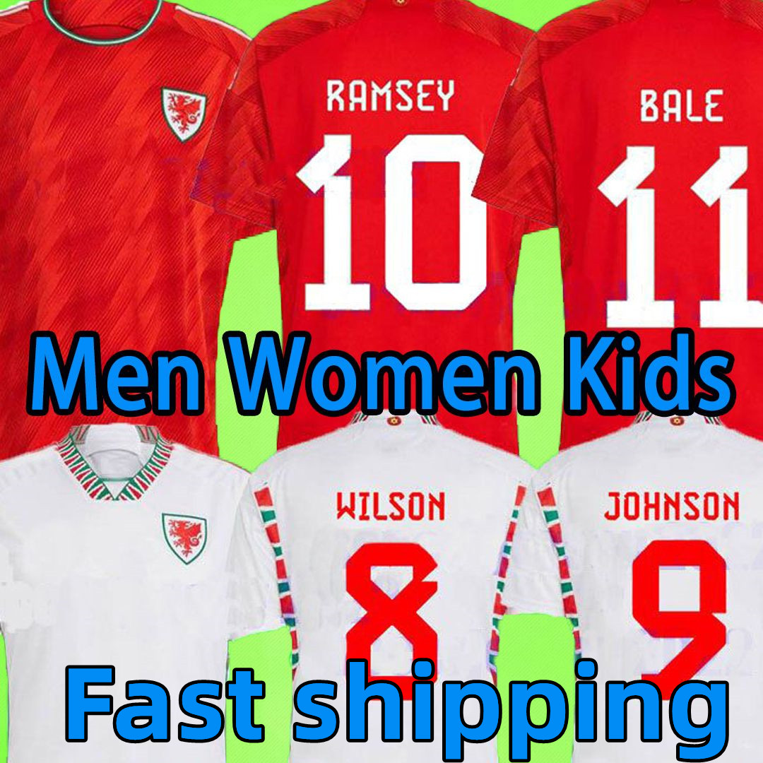 2022 2023 Wales fans player version Soccer Jerseys BALE WILSON ALLEN RAMSEY Mens 22 23 world National Team cup Rodon VOKES Home Football Shirt Adult kids kit Uniforms
