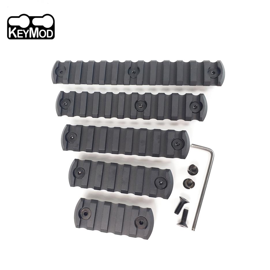 

5 7 9 11 13 slot CNC Aluminum Picatinny Rail Section Keymod type Corner Edge Chamfering Balck color226Y