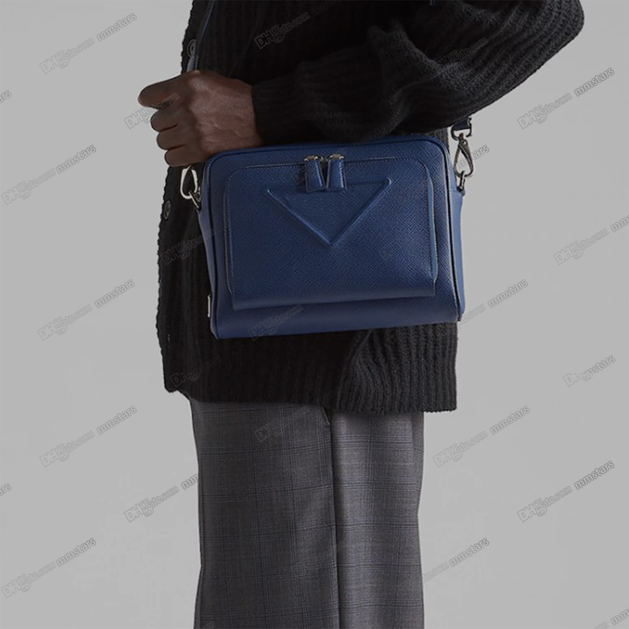 

Saffiano leather shoulder bag embroidered webbing leather designer sports three-dimensional triangle logo corssbody zipper closure messenger bags wallet, I need see other product