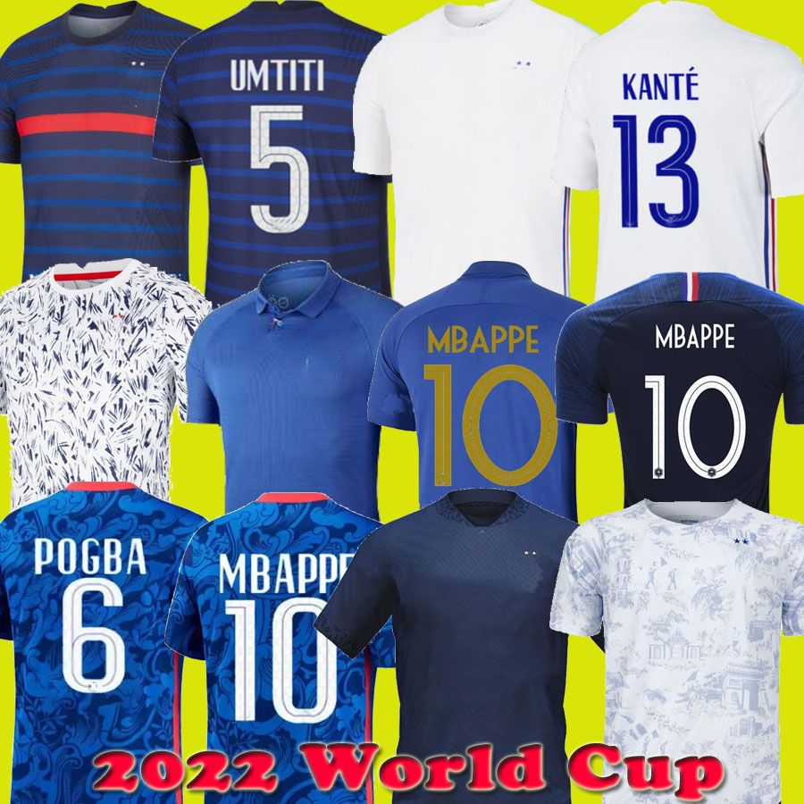 

Maillots de football BENZEMA French 2022 2023 soccer jersey MBAPPE GRIEZMANN POGBA 21 22 23 Francia Men Kids KIMPEMBE FEKIR maillot 100th, 2022 world cup home 2 patch