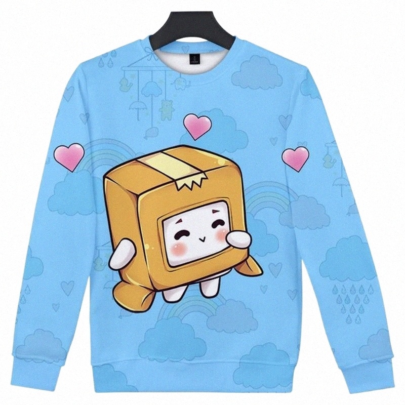 Sweats à capuche pour hommes Sweats Sweats Sweats Sweatshirts Lankybox 3D Impressions de sweat à capuche Men Sweat Spring Automne Kawaii Femmes m