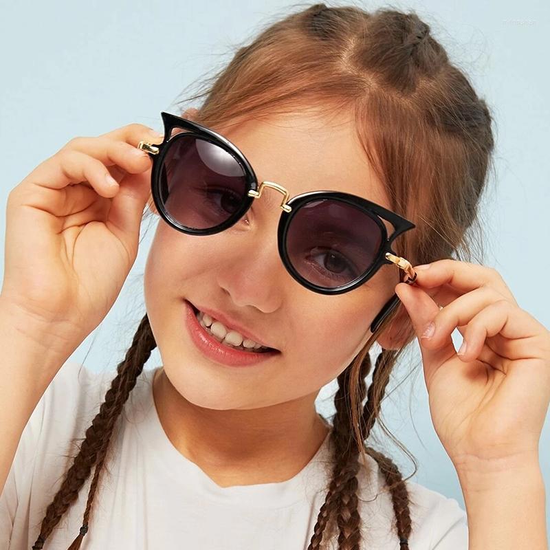 

Sunglasses Kids Girls Cat Eye Children Glasses 2022 Vintage Cute Eyewear Shades Fashion Holiday Outdoor