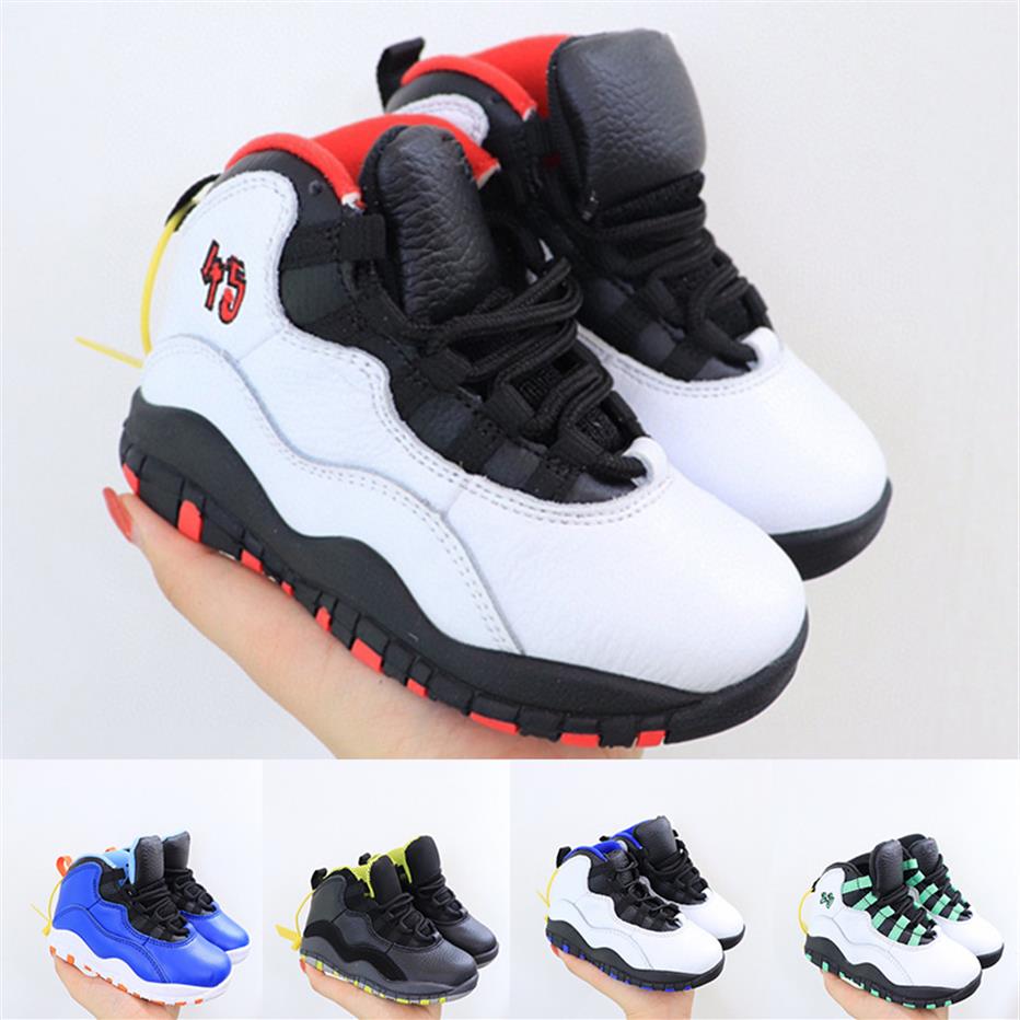

US 8C-3Y 25-35 Kids Children J 10s Seattle Black Kelly Green Basketball Shoes True Red Boys Girls Chicago Tinker Double Nickel Sne235u, # 3