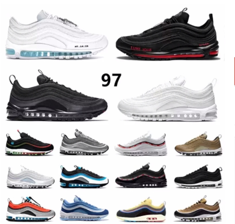 

97 Men Running Shoes 97s MSCHF x INRI Jesus Satan Sean Wotherspoon Triple Reflective Bred Silver Bullet South air Beach max 97 airmaxs Mens Trainers Sports Sneakers, 19