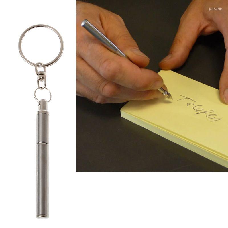 

Keychains Portable Stainless Steel Ballpoint Pen Metal Key Ring Keychain Tools Drop